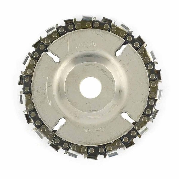 Superior Steel EZ install 4 Inch 22 Tooth Fine Cut Grinder Disc and Chain - 5/8 Inch Arbor SS458
